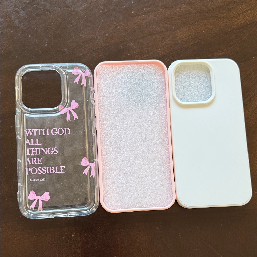 New Pink and White iPhone 15 Pro Cases